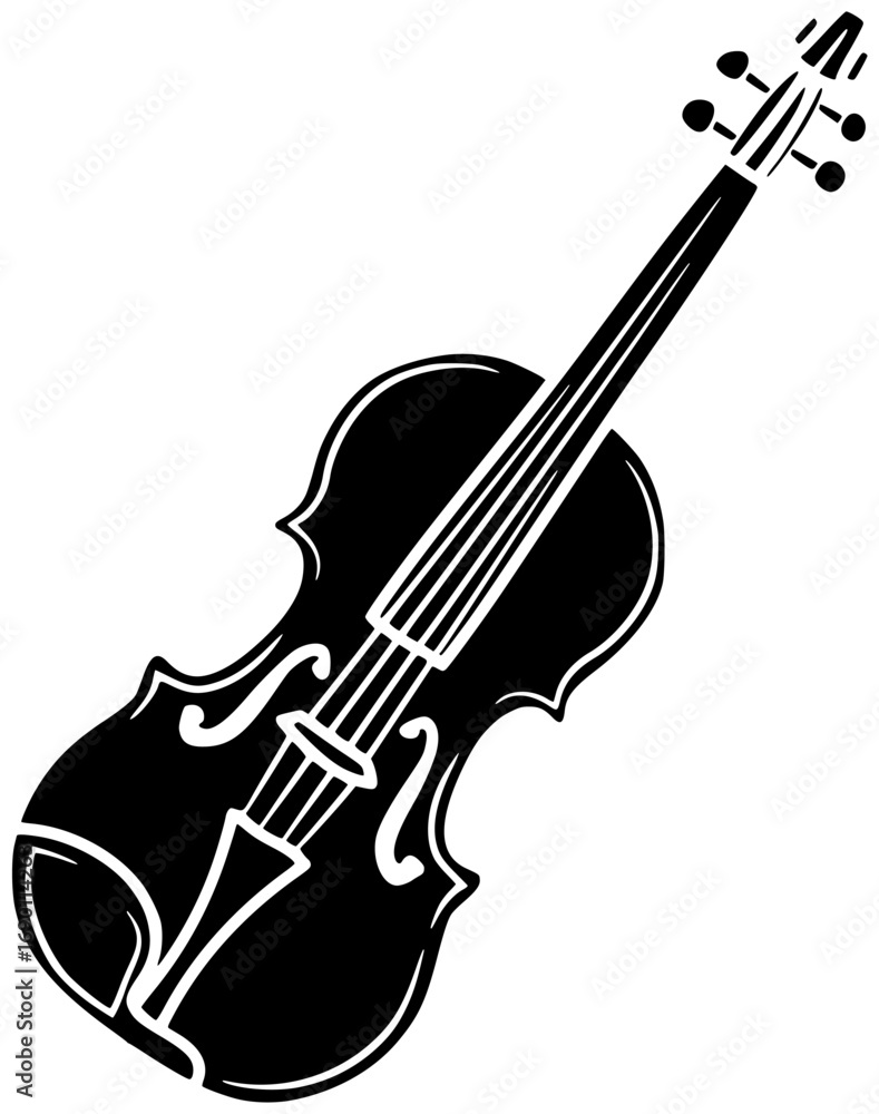 Obraz premium music illustration concert silhouette violin logo orchestra icon art outline musical instrument classic symphony melody entertainment guitar acoustic sound shape with vector graphic background