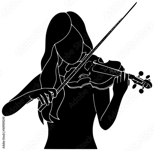 music illustration concert silhouette violin logo orchestra icon art outline musical instrument classic symphony melody entertainment guitar acoustic sound shape with vector graphic background