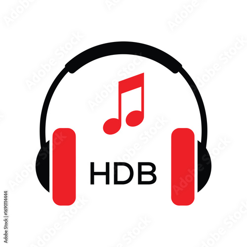 HDB Headphone  Company logo. HDB Music logo design for entrepreneur and business. HDB best Branding icon.
