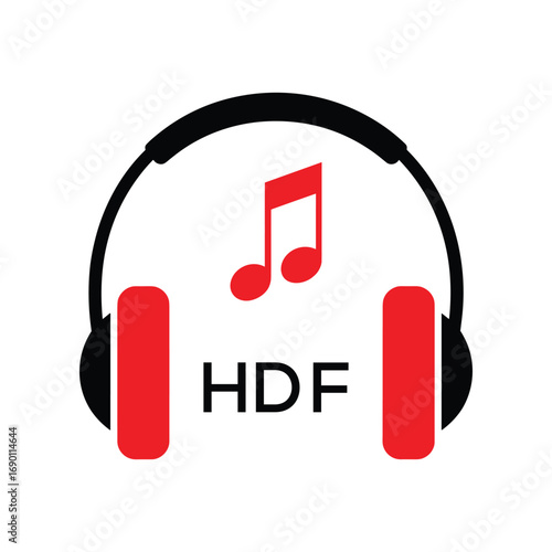 HDF Headphone  Company logo. HDF Music logo design for entrepreneur and business. HDF best Branding icon.
