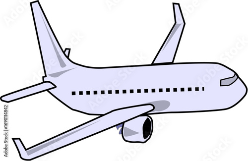 Modern commercial airplane vector graphic for aviation and travel themes