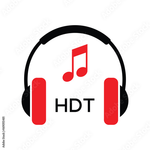 HDT Headphone  Company logo. HDT Music logo design for entrepreneur and business. HDT best Branding icon.
