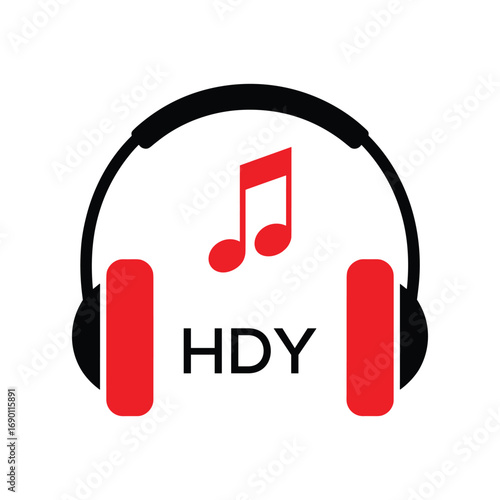 HDY Headphone  Company logo. HDY Music logo design for entrepreneur and business. HDY best Branding icon.
