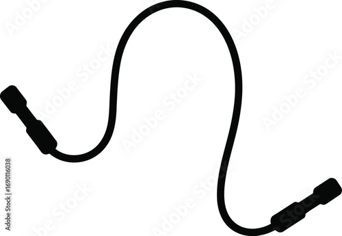 Jumping rope silhouette for fitness exercise and sport training isolated on vector