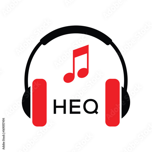 HEQ Headphone  Company logo. HEQ Music logo design for entrepreneur and business. HEQ best Branding icon.
