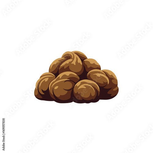 A pile of brown steaming droppings a detailed pixel art illustration of fecal matter from an animal