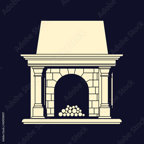 Elegant stone fireplace with decorative accents and warm glowing embers for cozy home ambiance