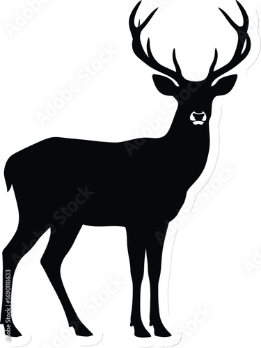 Majestic stag silhouette majestic deer wildlife forest animal antlered creature nature emblem symbol graceful vector