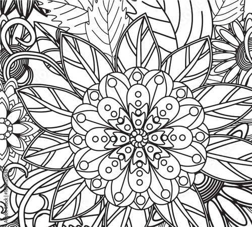 Printable flower coloring  for toddlers