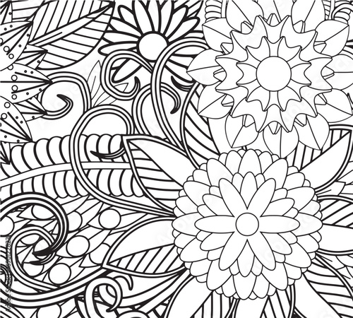 Therapeutic floral coloring sheets