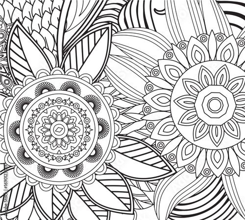 Therapeutic floral coloring sheets