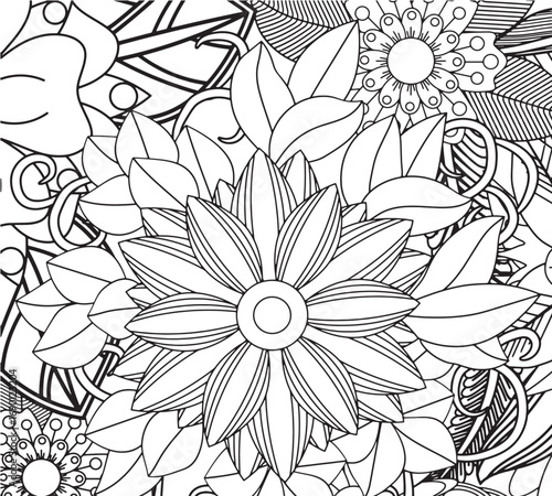 Therapeutic floral coloring sheets