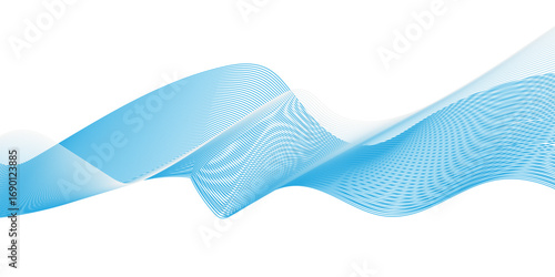 Glowing waveform frequency futuristic energy sound waves technology concept background. Abstract blue wave line vector business texture. Pattern line blend curve flow futuristic background.	