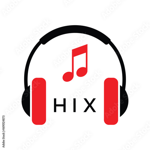 HIX Headphone  Company logo. HIX Music logo design for entrepreneur and business. HIX best Branding icon.
