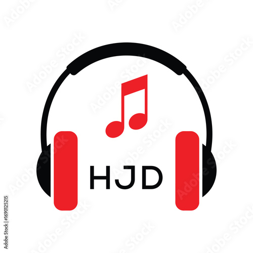 HJD Headphone  Company logo. HJD Music logo design for entrepreneur and business. HJD best Branding icon.
