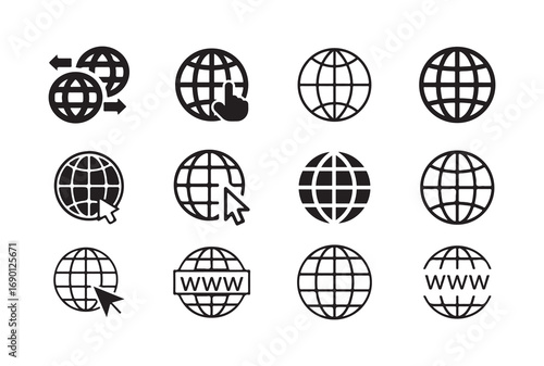 Illustrations of Globes and World Maps in Various Styles for Creative and Corporate Use