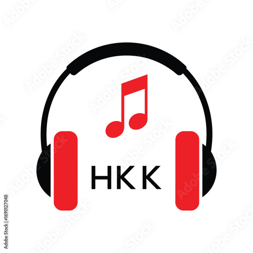 HKK Headphone  Company logo. HKK Music logo design for entrepreneur and business. HKK best Branding icon.
