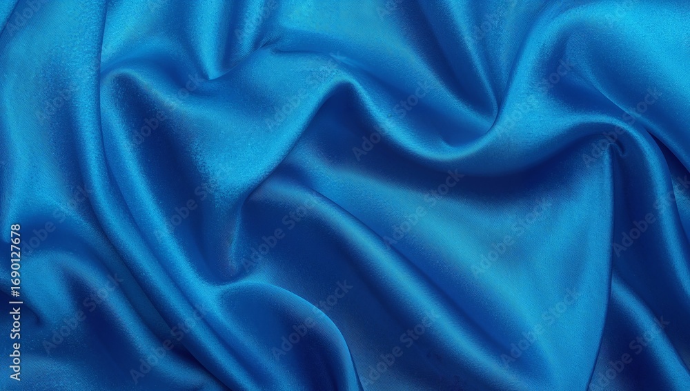 Fototapeta premium Azure Textile. A Study in Folds and Light, Capturing the Essence of Flowing Fabric.