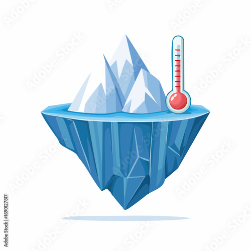 Floating Iceberg With Thermometer