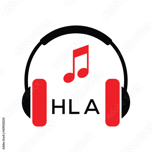 HLA Headphone  Company logo. HLA Music logo design for entrepreneur and business. HLA best Branding icon.
