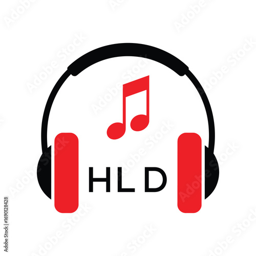 HLD Headphone  Company logo. HLD Music logo design for entrepreneur and business. HLD best Branding icon.

