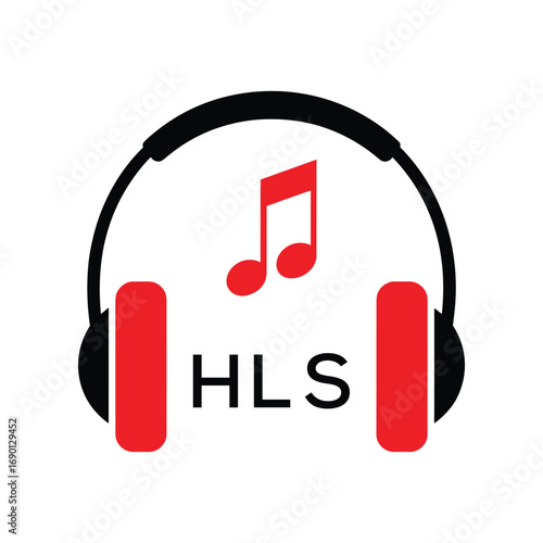 HLS Headphone  Company logo. HLS Music logo design for entrepreneur and business. HLS best Branding icon.
