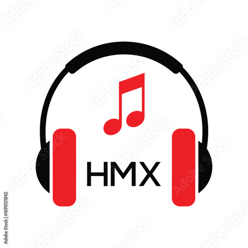 HMX Headphone  Company logo. HMX Music logo design for entrepreneur and business. HMX best Branding icon.

