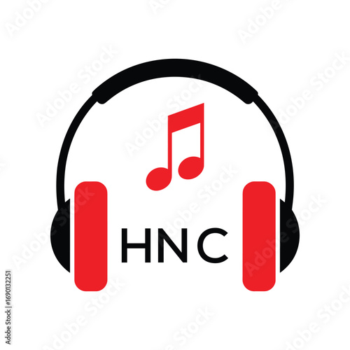 HNC Headphone  Company logo. HNC Music logo design for entrepreneur and business. HNC best Branding icon.

