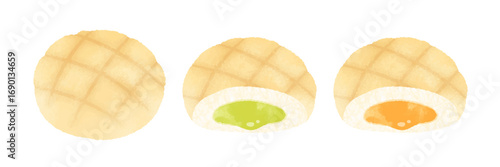 クリーム入りメロンパン