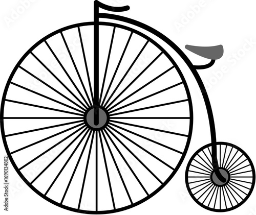 Retro penny farthing bicycle vector illustration scalable eps graphic vintage transportation icon