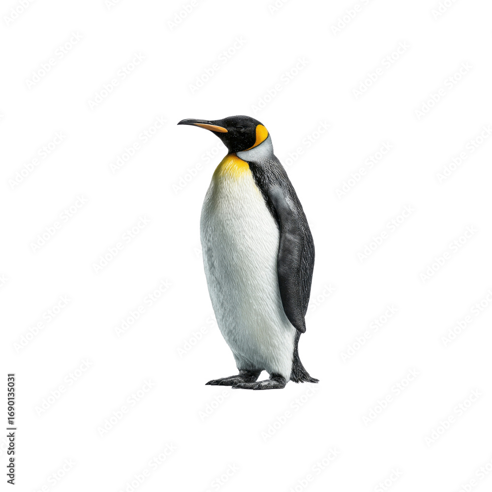 Fototapeta premium Majestic King Penguin on Black Background - Wildlife Photography