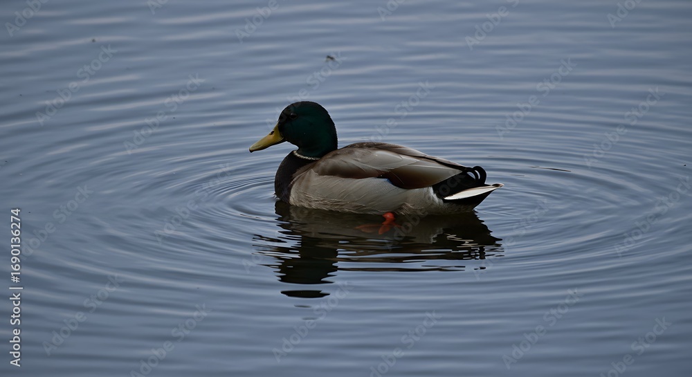 Fototapeta premium Mallard Duck in a Calm Lake.
