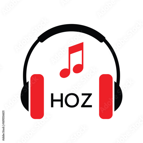 HOZ Headphone  Company logo. HOZ Music logo design for entrepreneur and business. HOZ best Branding icon.

