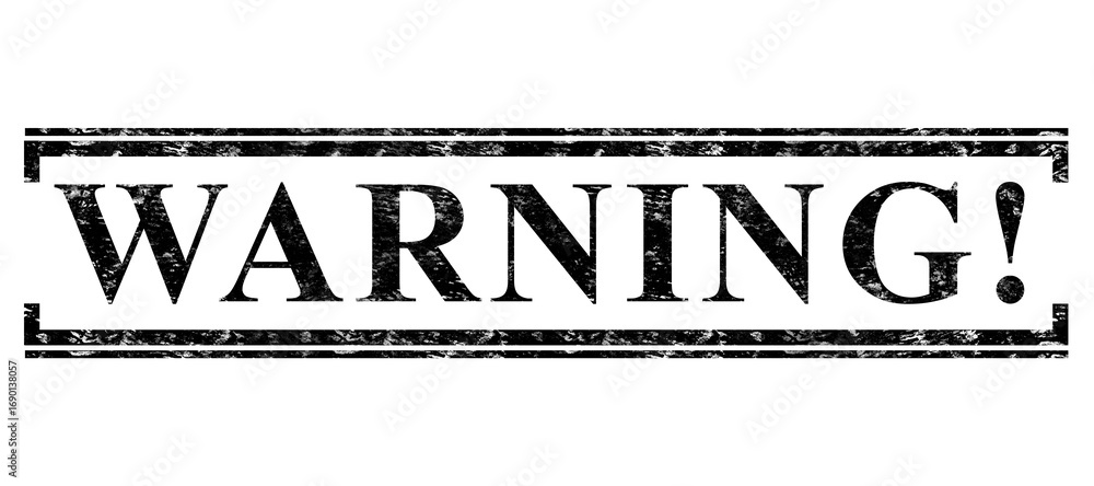 Fototapeta premium Warning black stamp element transparent png file