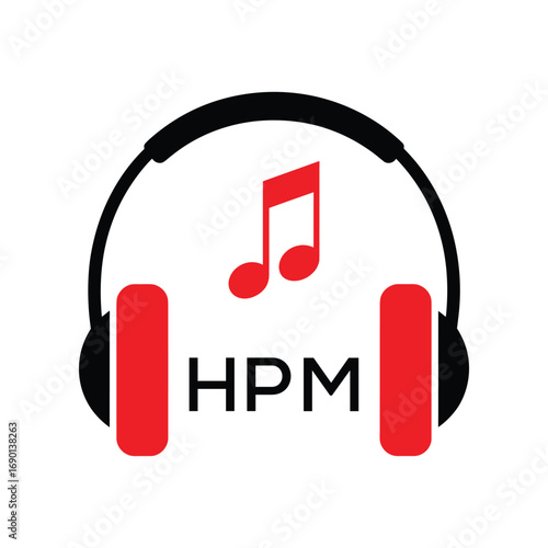 HPM Headphone  Company logo. HPM Music logo design for entrepreneur and business. HPM best Branding icon.
