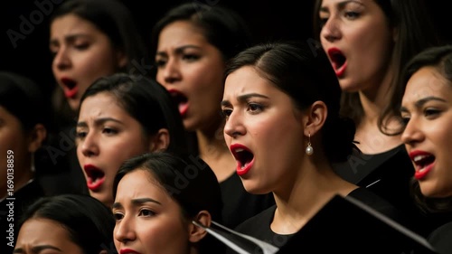 Wallpaper Mural A choir of women passionately singing in harmony on stage. Torontodigital.ca