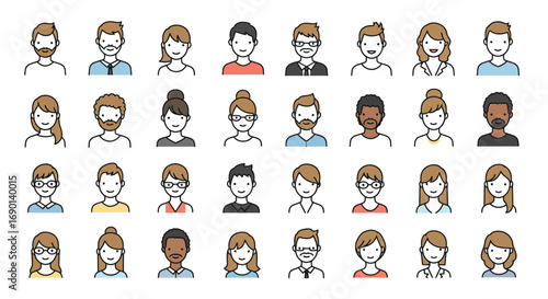 A set of male and female silhouettes