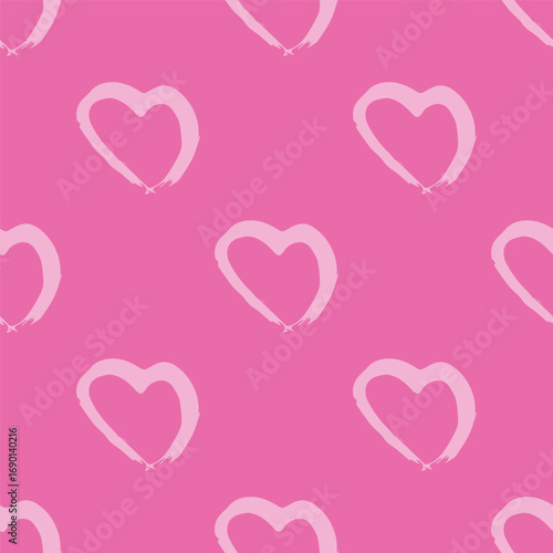 Seamless pattern with hand drawn heart doodle for decorative print, wrapping paper, greeting cards and fabric