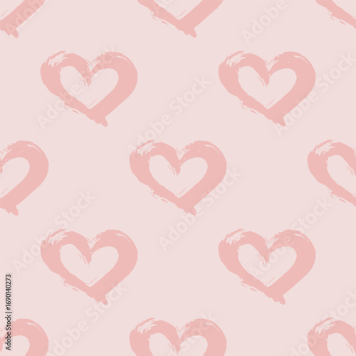 Seamless pattern with hand drawn heart doodle for decorative print, wrapping paper, greeting cards and fabric