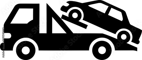 Towing truck moving car service vehicle transport icon