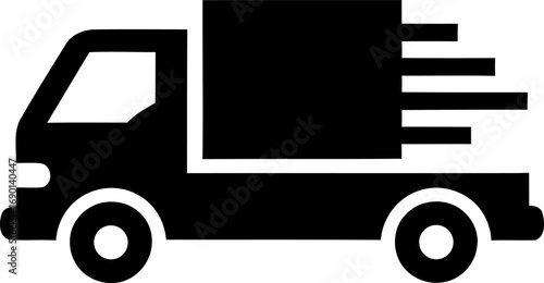 Fast delivery truck icon moving quickly shipping service