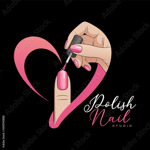 Nail Polish Logo Design Template for Nail Saloon Business.
