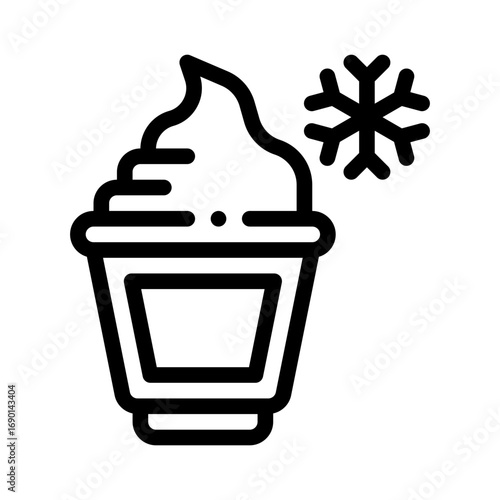 frozen yogurt line icon