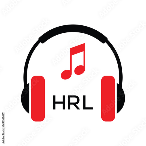 HRL Headphone  Company logo. HRL Music logo design for entrepreneur and business. HRL best Branding icon.
