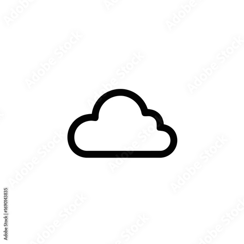 Simple black outline of a cloud, isolated on a clean white background.