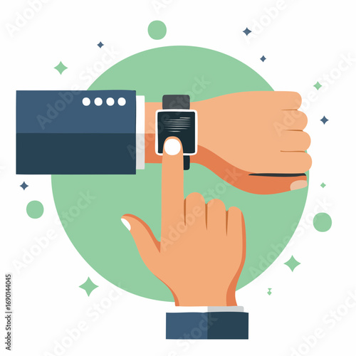 Businessman Using Smartwatch