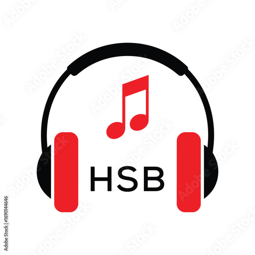 HSB Headphone  Company logo. HSB Music logo design for entrepreneur and business. HSB best Branding icon.
