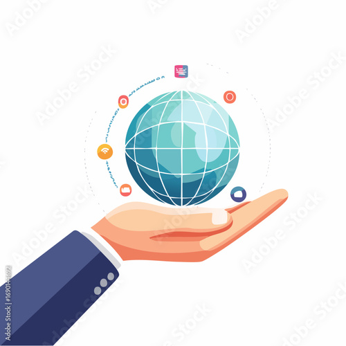 Hand Holding Global Network