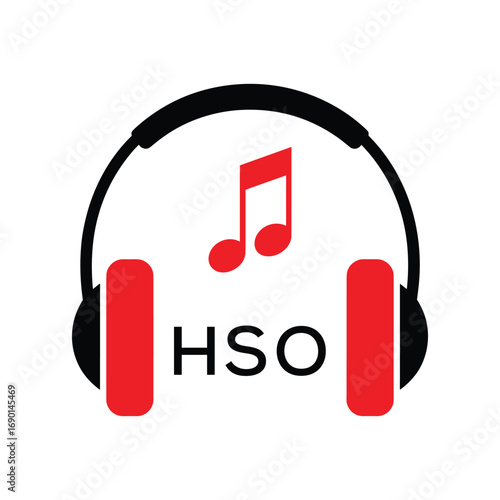 HSO Headphone  Company logo. HSO Music logo design for entrepreneur and business. HSO best Branding icon.
