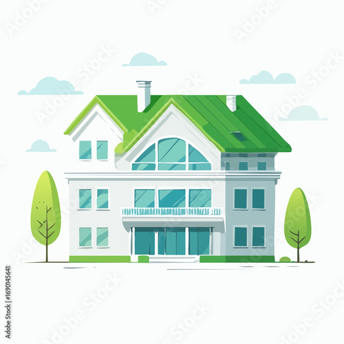 Modern Eco Friendly House Illustration